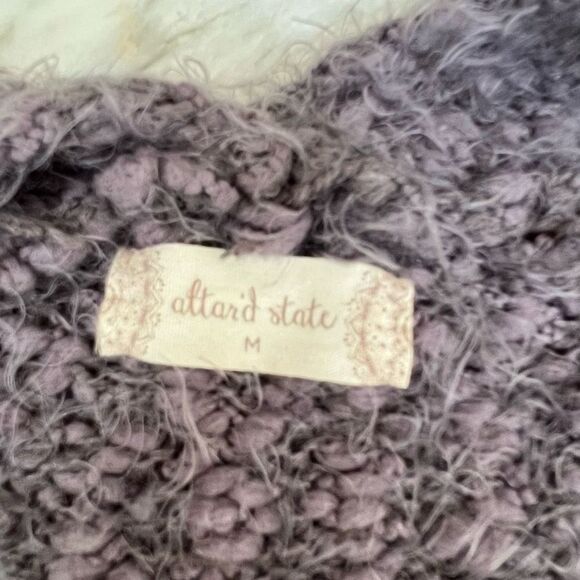 Altar’d State fuzzy purple Lovely Lash Cardigan Sweater size M cotton blend - Picture 4 of 7